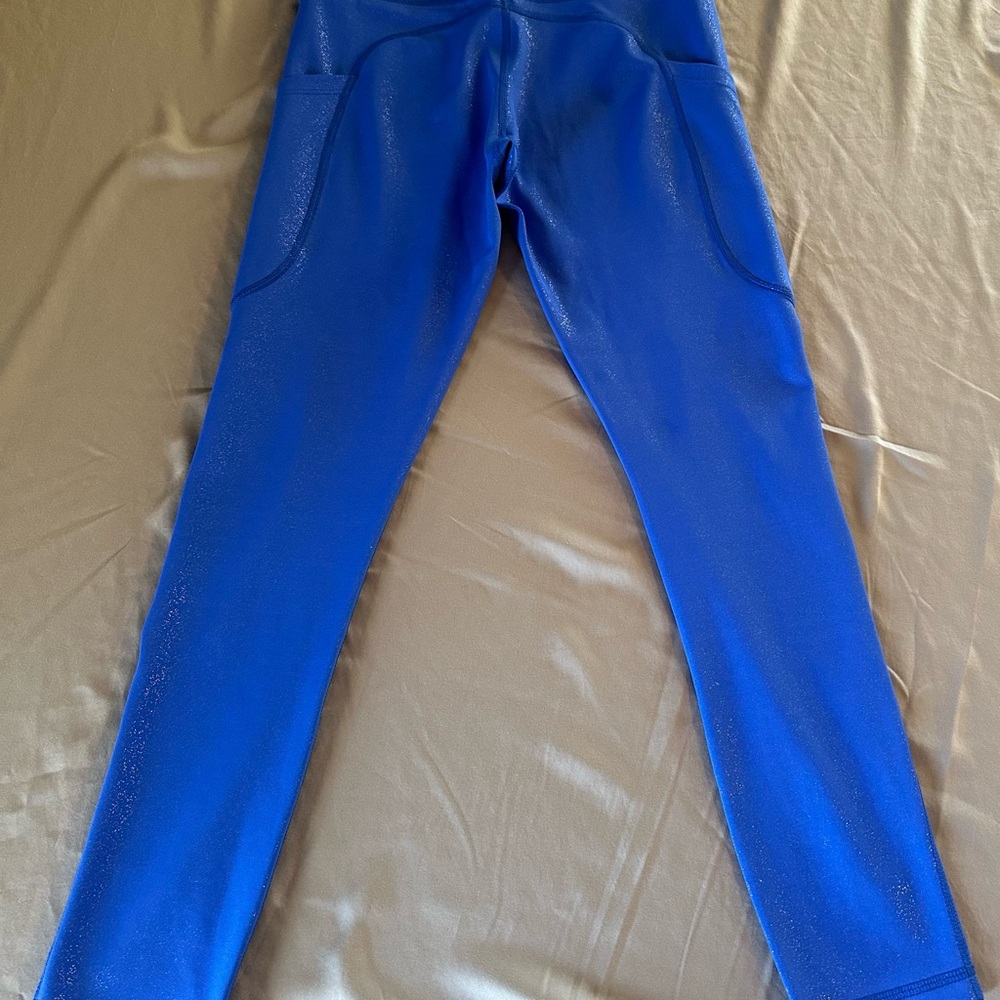 Zyia Active Shimmer Royal Blue Leggings Size Small - Picture 4 of 11